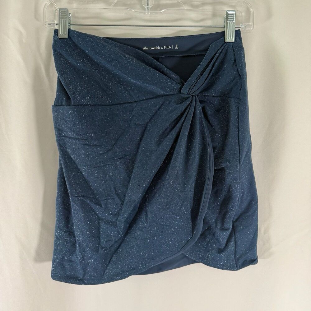 Abercrombie Fitch Mini Skirt Women's Small Blue Silver Speckle Pull On Stretch
